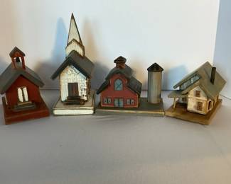 Wooden Miniature Buildings Made By Nelson