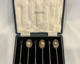 Mappin Webb Sterling Silver Coffee Bean Demitasse Spoons