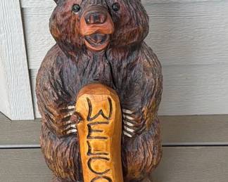 Wooden Bear Welcome Sign