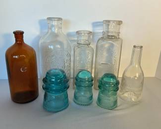 Clear Colored Bottles Hemingray Insulators