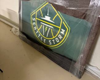 Seattle Storm framed team flag.