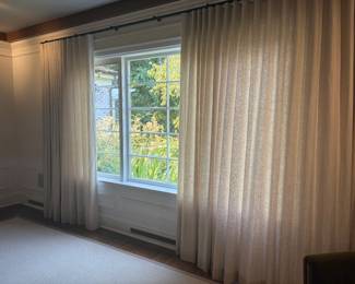 Linen lined and weighted drapes. Custom from the Shade Shop.