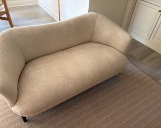 $1,300 Arteriors custom loveseat/settee 60"w X 28"d X 32.5"h. (orig. $2,500)