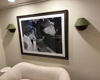 $300 framed black and white Roosevelt photo. 48"w X 38"h.