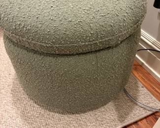 $180 storage ottoman. 21" dia. X 18"h. (orig. $400)