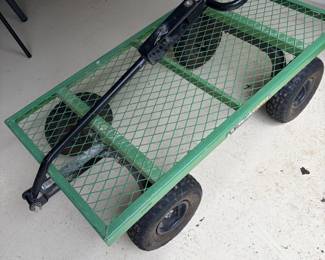 Green metal trolley.