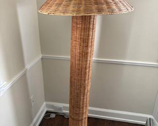 $280. West Elm Amelia wicker floor lamp. 60"h x 28" diameter. One of two available. Originally $500.