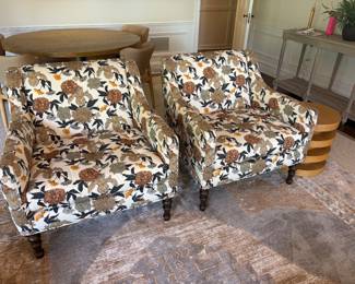 $3,200 Pair of Arhaus custom upholstered chairs. 36"w X 33"d X 35"h. (orig. $6,000)