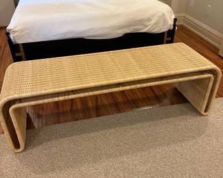 $580 Rattan bench. 60"w X 19"d X 18.5"h. (orig. $1,100)