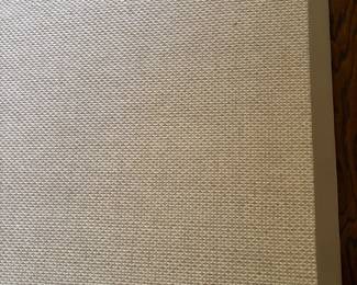 $4,500 neutral custom bound area rug. The rug measures 30‘ x 16‘ 6 inches. (orig. $10,000)