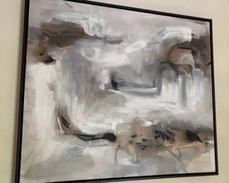 $800 Framed Huda Hashim Abstract. 44"w x 48"h. Originally $2000.