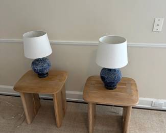 $450. Pair of ceramic table lamps. Originally $900 for the pair.