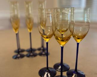 Cobalt and amber glassware. So gorgeous!