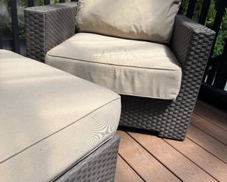 Crate and Barrel deck furniture- ottoman, chair and sectional available