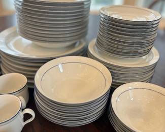 Seltmann Weiden Bavaria Rainbow Blue rimmed dish set