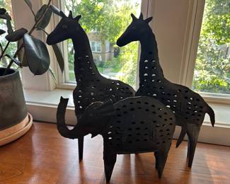 Brutalist bronze sculptures