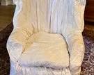 slip covered armchair