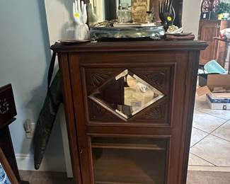 Victorian Walnut Mirrored Display Cabinet