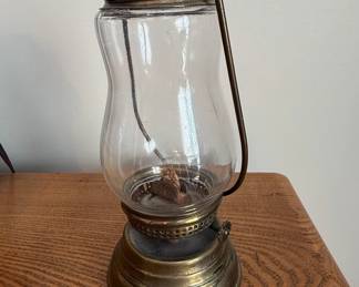 Antique Brass Skater's Oil Lamp