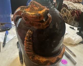 Stanley Ferguson Gillsville GA Folk Pottery Snake Jug