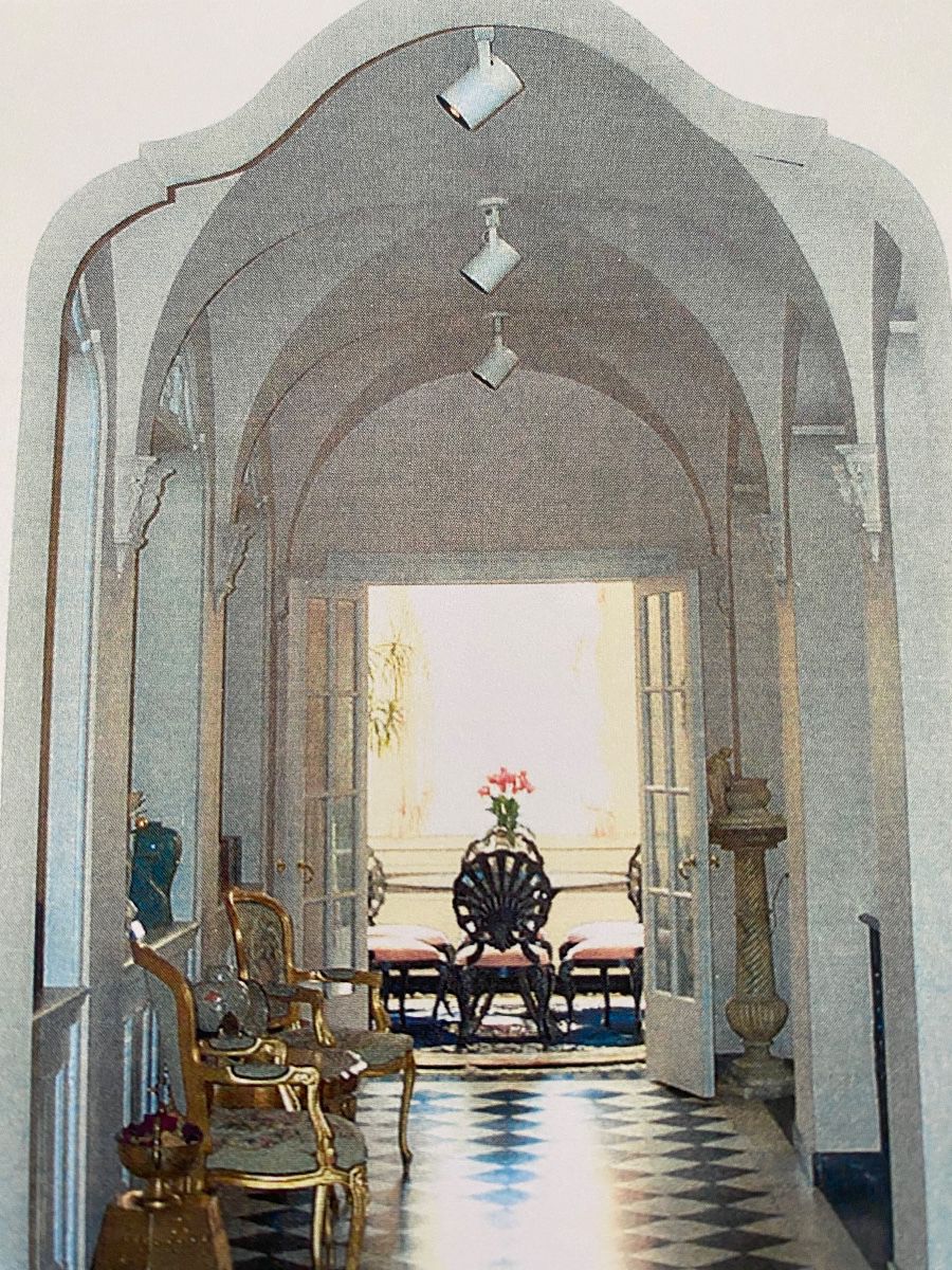 Pair of Italian Gold Antique Tapestry Chairs and Table. Each Chair: Width 25 x Depth 17 inches. Table: Width: 31.5 x Depth: 23 inches