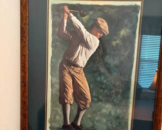 Print Of Golfer Framed