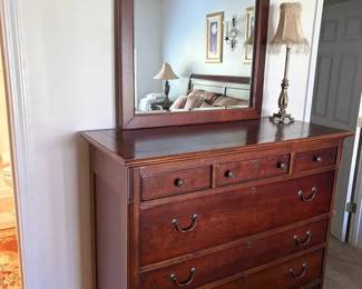Tall Chest Of Drawers With Mirror And Lamp
