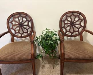 2 Arm Chairs With Artificial Plant