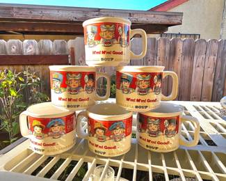 Vintage Campbell's soup mugs.