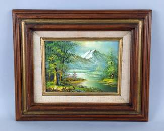Adam Chappell Signed Landscape Oil Painting, Matted And Framed, 10" x 12"