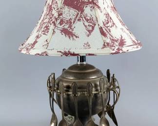 Victorian-Style Spoon Holder Sugar Bowl Table Lamp, Approx 16" x 10", Powers On