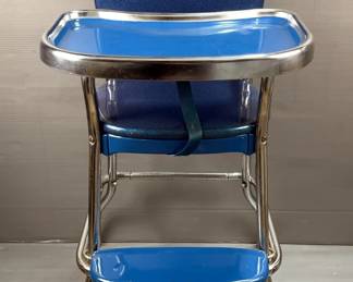 Vintage Highchair With Vinyl Padded Seat, 38" Tall