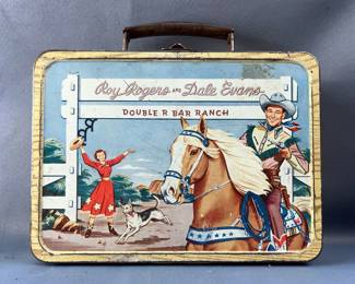 The American Thermos Bottle Co. Roy Rogers And Dale Evans Double R Bar Ranch Lunch Box 6.5" x 9" x 3.5"