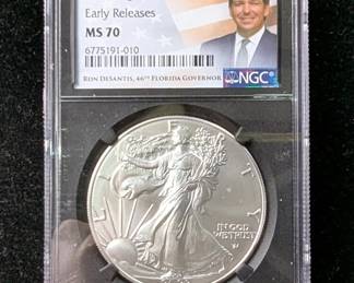 2023 American Eagle $1 Silver Coin, 1oz Fine Silver, Graded MS 70 By NGC
