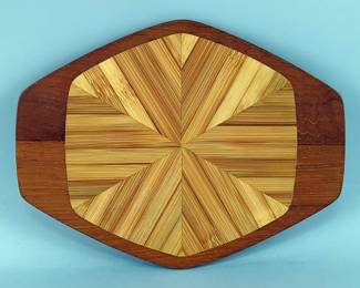 MCM Teak Serving Tray By Jens Harald Quistgaard Marked Dansk Designs Denmark JHG, Approx 7.25" x 9.5"
