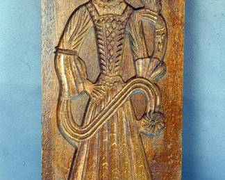Antique Hand Carved Wood Springerle Cookie Mold, 18" x 6.5"