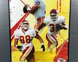 Kansas City Chiefs Framed Poster, Features Trent Green, Priest Holmes, And Tony Gonzalez, 34.5" x 22.5"