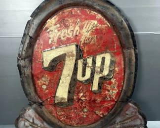 "Fresh Up With 7up" Tin Sign, Approx 41" x 39"