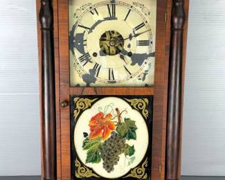 Antique Ogee Style Shelf Clock, Approx 25" x 14.75" x 4.25"