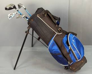 AMF ZXT 5-9 Junior Golf Clubs, Includes Driver, 8 Iron, 6 Iron, Pitching Wedge, And Putter, With AMF Junior Kickstand Golf Bag