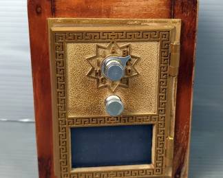 Limited Edition Post Office Box Door Coin Bank With Brass Door, Approx 6" x 4.75" x 3", Includes Combination