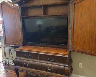Maitland-Smith Entertainment Center & Vizio TV