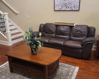 Natuzzi Recliner Sofa, Coffee Table