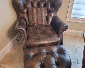 Leather Chair & Ottoman