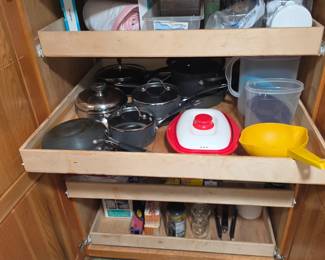 Pots and pans.  Tupperware.  