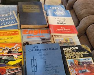 Old auto repair and parts manuals 