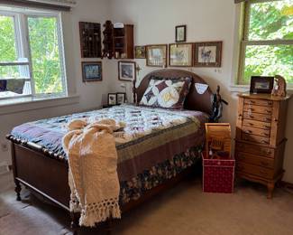Old Double Bed Wood Frame 