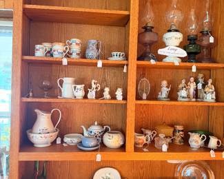 Antique Oil Lamps and variety Dishware