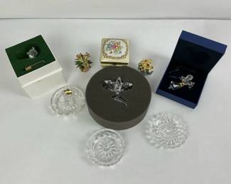 Swarovski Crystal Angel Flower Candle Holders and Decorative Collectibles