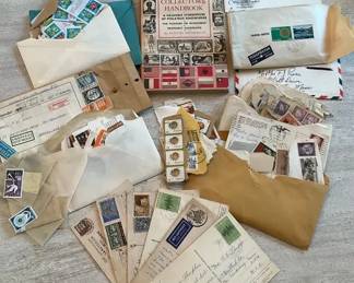 Vintage Stamp Covers First Day Issues and Philatelic Reference Book